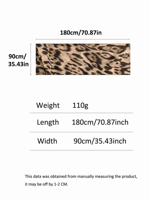 Leopard Print Long Scarf, Women's Elegant Shawl, Fashionable Scarf for All Seasons, Versatile Scarf for Women for Daily Wear