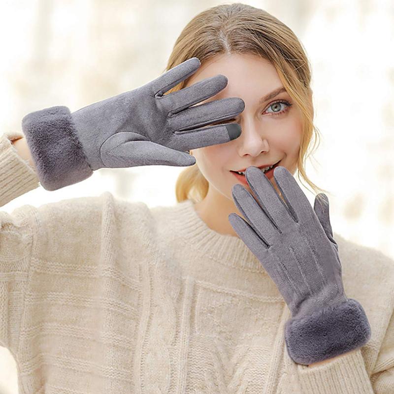 Women's Winter Touch Screen Gloves Thermal Warm Soft Fleece Lined Gloves Elastic Cuff Winter Texting Gloves for Cold Weather