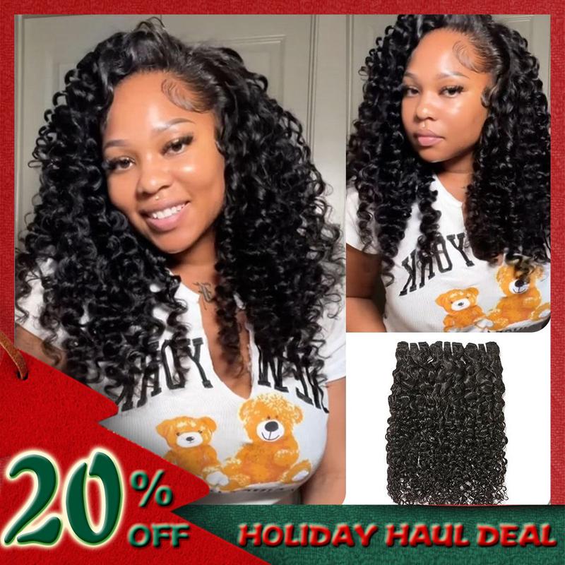 [Wequeen] Burmese Curly Viral Hair Bundles Budget Friendly 10A Grade Brazilian 100% Human Hair Weave Natural Color Quick Weave Sew in Glue in