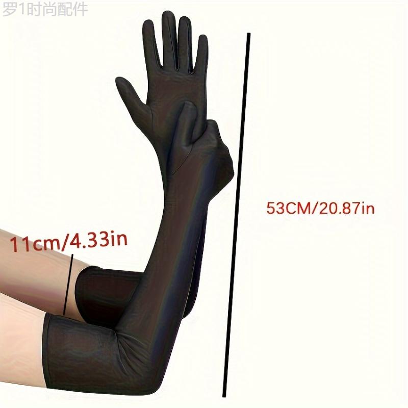 1 Pair Satin Long Gloves Solid Color Elastic Decoration Gloves For Prom Party Wedding Bridal Gloves