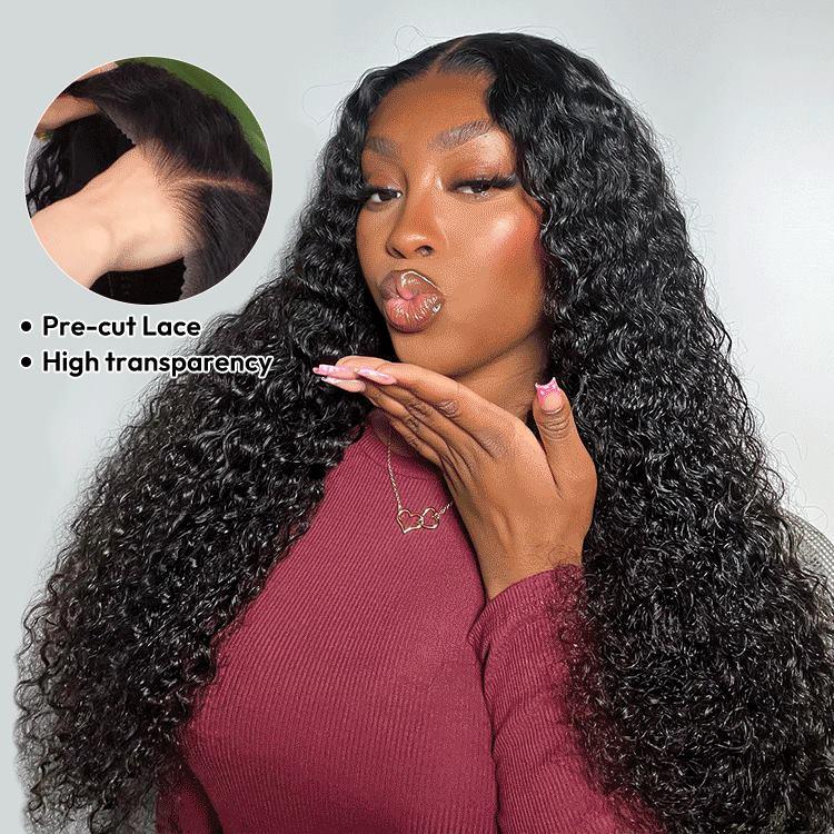 West Kiss Ready Go Glueless Wig Deep Wave 7x4 Closure Wig Human Hair Pre Cut Lace 7x5 Closure Wig Pre Bleached PrePlucked 13x4 Lace Front Wig Beginner Friendly