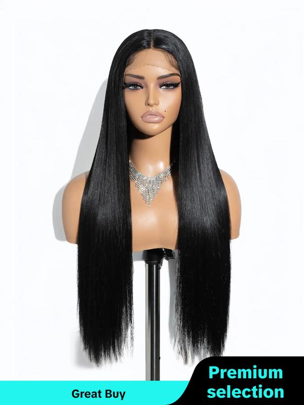 31 Inch Silky Straight Lace Front Synthetic Wigs, Gorgeous Fashion Lace Wig, Heat Resistant Fiber Pre Plucked Hairline with Baby Hair  Beginners Glueless Wig for Women Summer Daily Party