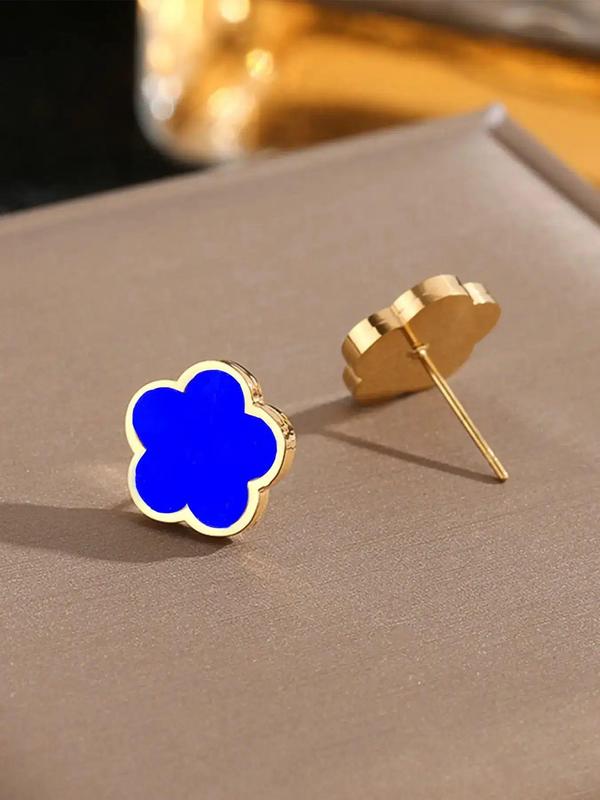 Women's Elegant Flower Design Stud Earrings, Trendy Minimalist All-match Stud Earrings, Chic Gorgeous Jewelry As Gift for Girlfriend