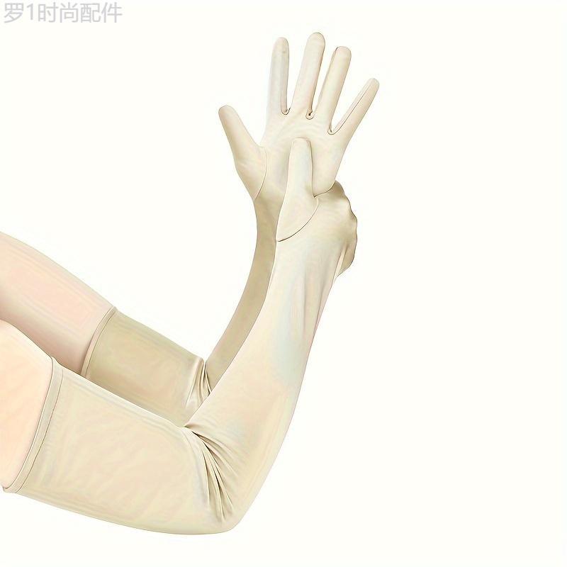 1 Pair Satin Long Gloves Solid Color Elastic Decoration Gloves For Prom Party Wedding Bridal Gloves