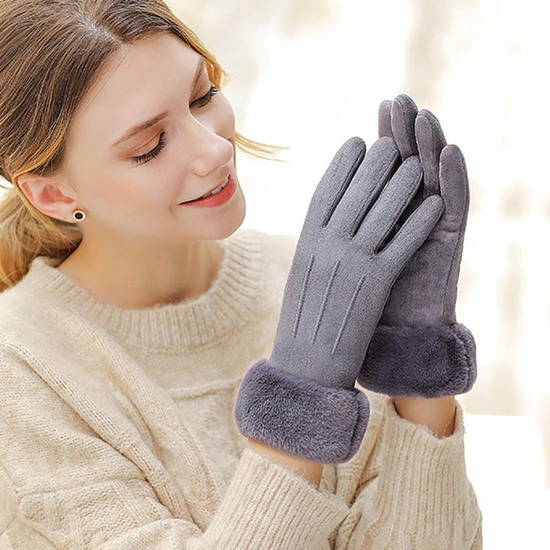 Women's Winter Touch Screen Gloves Thermal Warm Soft Fleece Lined Gloves Elastic Cuff Winter Texting Gloves for Cold Weather