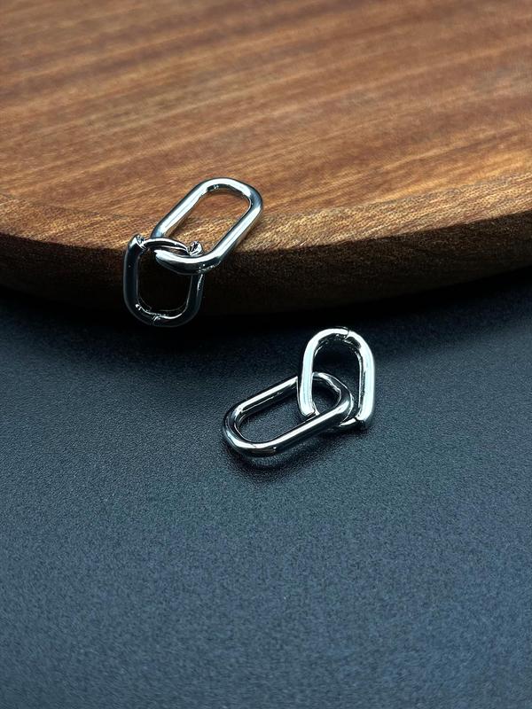 Geometric Chain Design Dangle Earrings, Simple Drop Earrings for Everyday Use, Fashion Accessories for Women