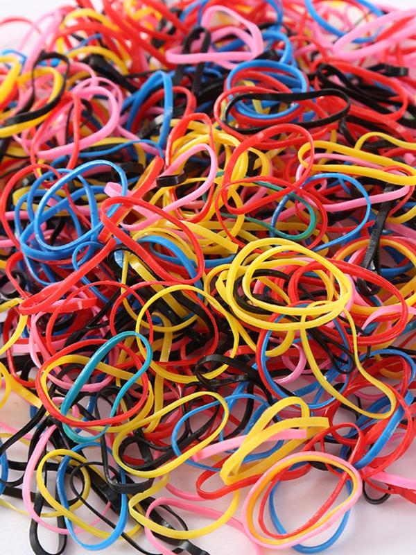 Random Color Disposable Hair Ties, 1000pcs set Cute Colorful Elastic Small Hair Ties, Casual Basic Hair Accessories for Women & Girls