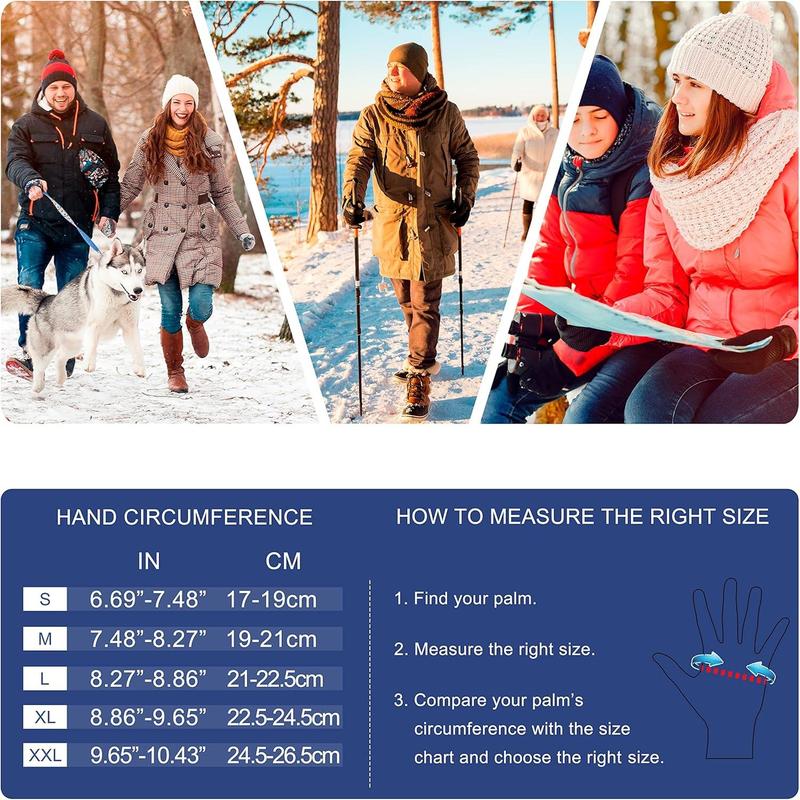 Winter Gloves Women Men Ski Snow Gloves Liner Warm Touch Screen Suitable for Running, Cycling, Riding, Hiking, Driving, Walking, Typing, Freezing Work, Sports, Football, Shooting, Gaming 102