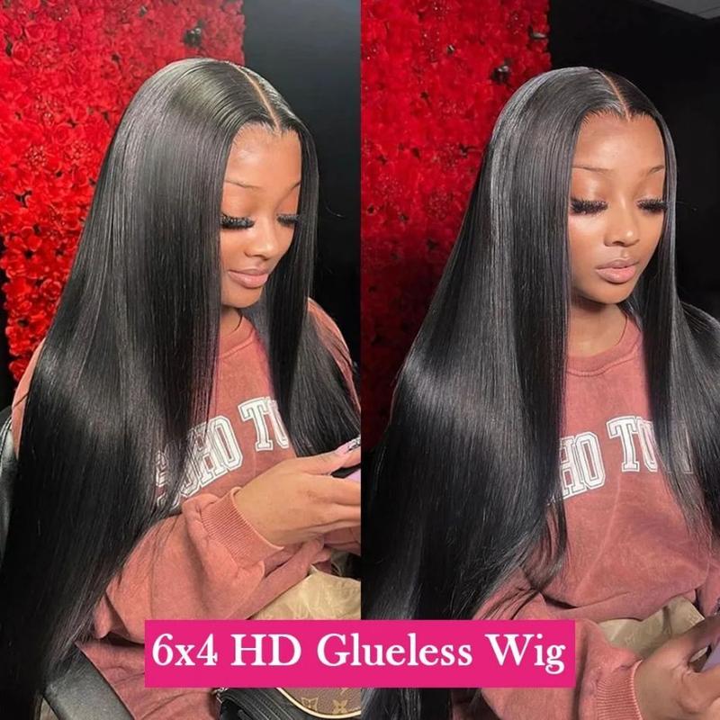 Bling Hair 6x4 Glueless Wigs Straight Ready To Wear Lace Closure Wigs For Human Hair Pre plucked 5x7 Transparent Lace Wig