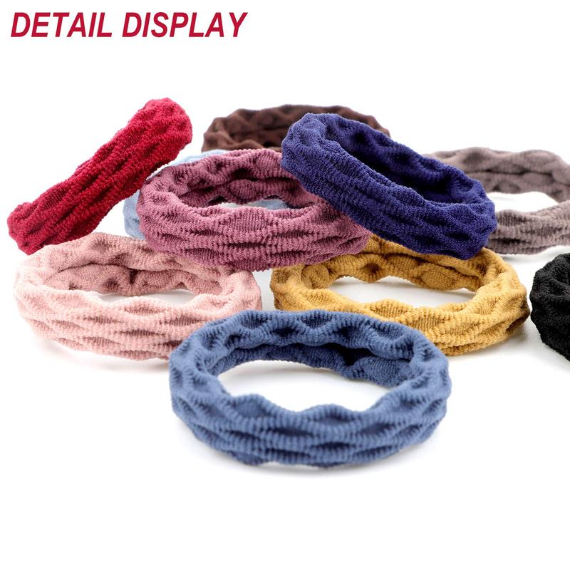 60 Pieces Seamless Hair Ties, Cotton No Crease Hair Band For Women,girl,thick Heavy And Curly Hair,lightweight Highly Elastic,4 Styles (Mixed Color)