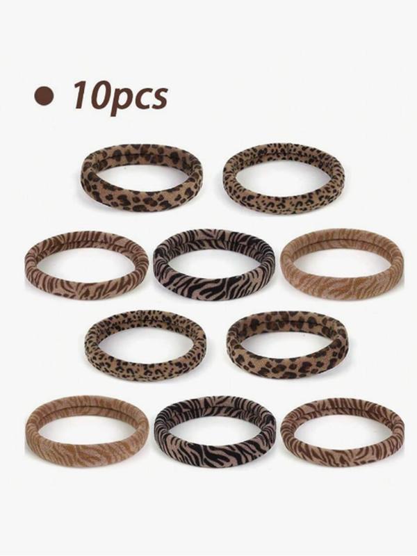 Leopard Pattern Hair Tie, Soft Elastic Hair Tie, Hair Accessories for Women & Girls, Suitable for Thick Hair, Ponytail Holder