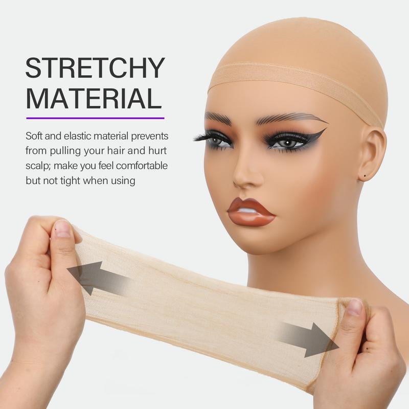 OQ 1 PACK Invisible HD Human Hair Wig Cap Stretchable Elastic Hair Net For Women