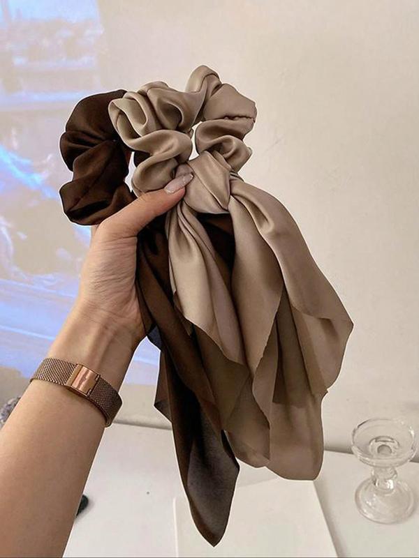 Solid Color Scrunchie (3pcs), Casual Simple Plain Color Hair Tie, Creative Headwear Suitable for Thick Hair, Hair Accessories for Party, Daily Clothing Decor for Women & Girls