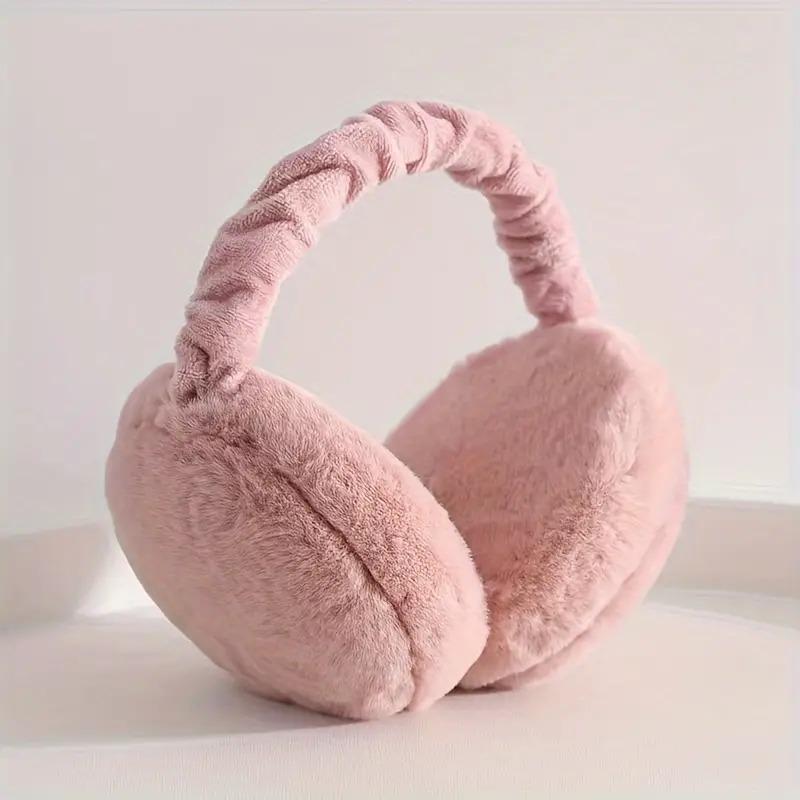 Winter Warm Solid Color Plush Earmuffs Soft Coldproof Foldable Earmuffs Cute Casual Comfortable Ear Warmer For For Women Men Winter Outdoor