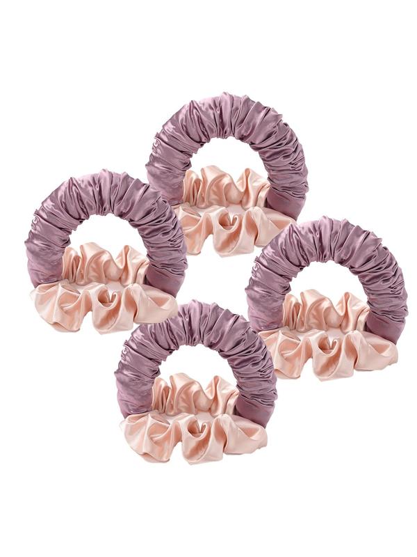 Solid Color Hair Scrunchies, High Stretch Hair Tie, Sleep Curling Accessories, Hair Accessories for Women & Girls, Minimalist Headwear Suitable for Thick Hair