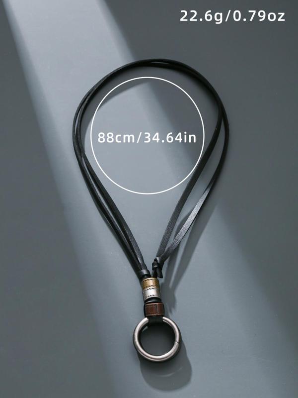 Men's Simple Round Design Pendant Necklace, Fashion All-match Jewelry, Trendy Accessories for Party and Daily Life