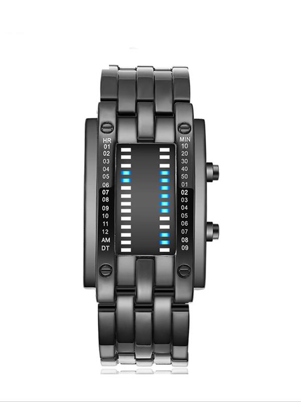 Men's Fashion Waterproof Binary Luminous Digital Watch, Casual Digital Watch with LED Display, Trendy All-match & Exquisite Watch for Birthday Gift without Box