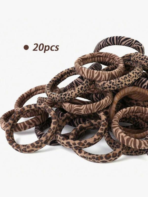 Leopard Pattern Hair Tie, Soft Elastic Hair Tie, Hair Accessories for Women & Girls, Suitable for Thick Hair, Ponytail Holder