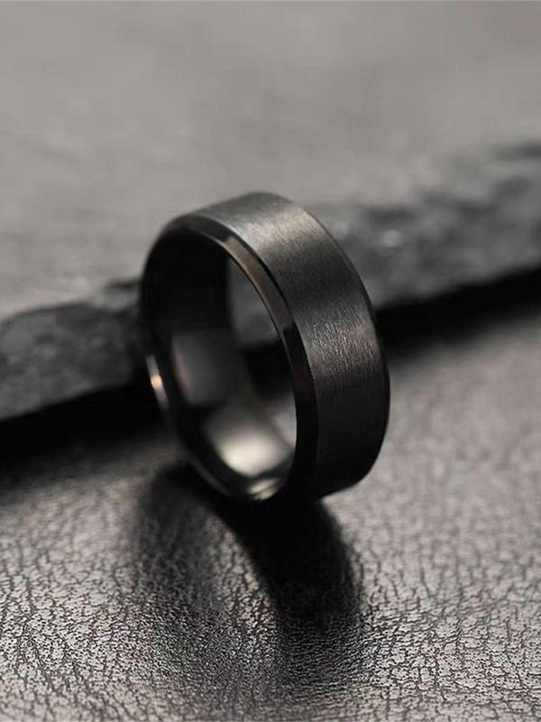 Minimalist Style Stainless Steel Ring, Plain Frosted Ring for Men and Women, Fashion Versatile Accessory for Daily Wear, Unique Gift for Friends