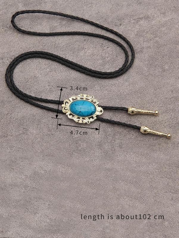 Native American Bolo Tie Rodeo Cowboy Leather Necktie Western Necklace Costume Accessories for Men,Women