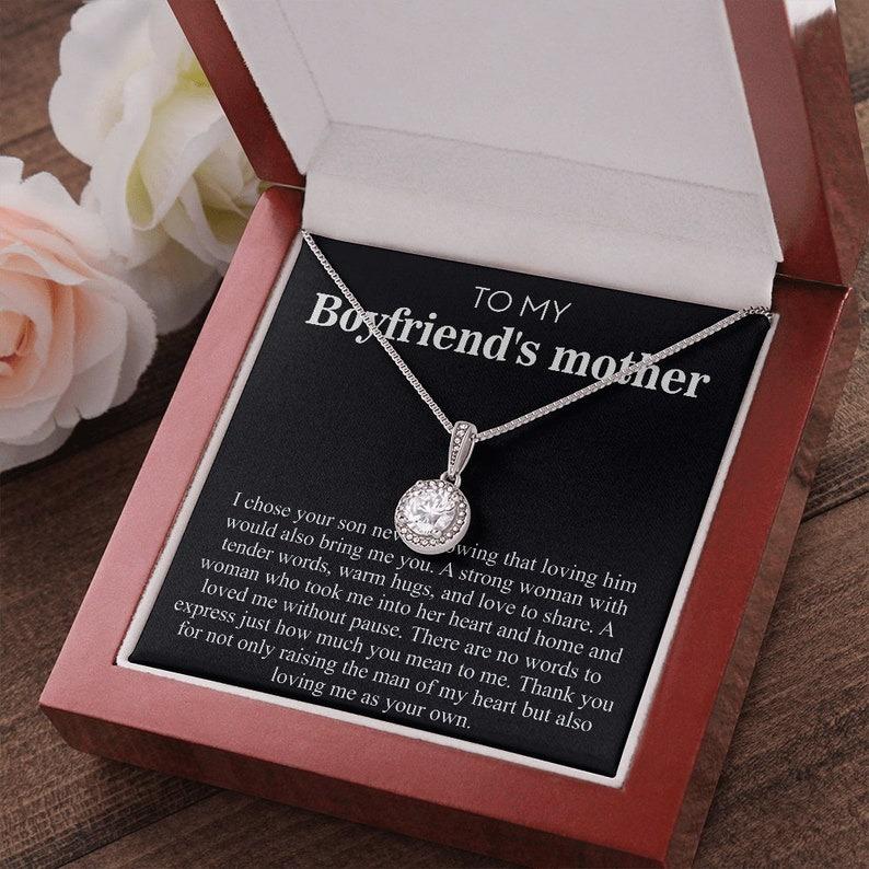 Necklace Gift For Boyfriend's Mother, Birthday Gift For Boyfriend’s Mom, Necklace With Message Card, Christmas Gift For Boyfriends Mom