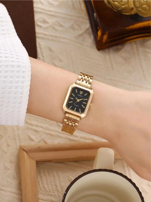 Fashion Classic 5-Pearl Bracelet Watch for Women, Square Dress Watch for Goddesses