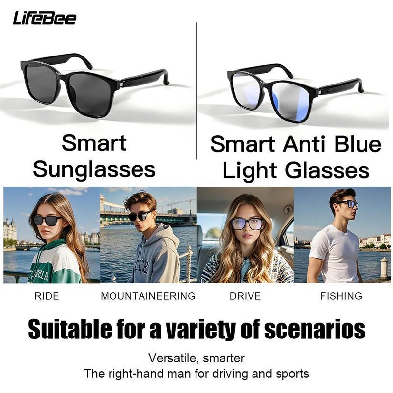 LIFEBEE Multifunction Smart Glasses, Wireless Bluetooth-compatible Audio Smart Glasses with Built-in Microphone, Tech Gadgets 2024, UV Resistant Audio Smart Glasses, Travel Gadgets 2024