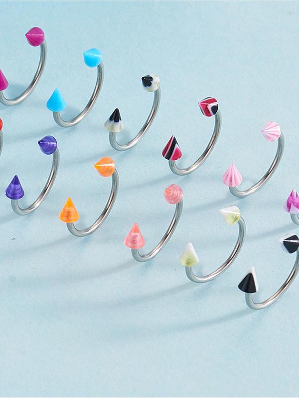 Random Color C-shaped Nose Ring, Geometric Design Nose Jewelry for Women & Girls, Fashion Jewelry for Party, Daily Clothing Decor, Trendy All-match & Exquisite Jewelry for Birthday Gift