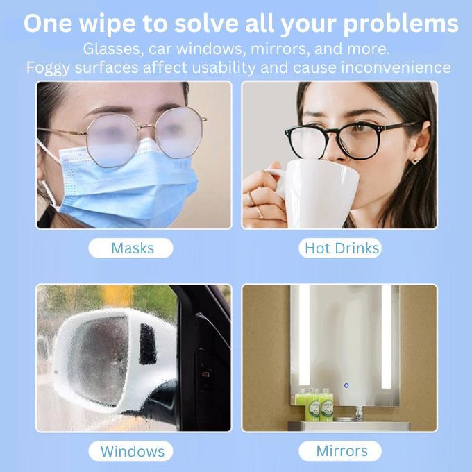 Anti-Fog Lens CleaningWipes, Moistened LensCleaning Eyeglass Wipes，Glass Wipes - Remove Dust, Grease, Dirt, Oil, IndividuallyWrapped Wipes for Eye Glasses, Phone, Computer, Laptop Screen,Camera Lens, Goggles