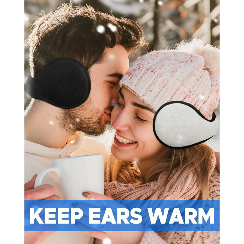 Winter Ear Muffs for Men Women Fleece Ear Warmers for Cold Weather Running-Behind the Head Earmuffs Adjustable Hot Sale-