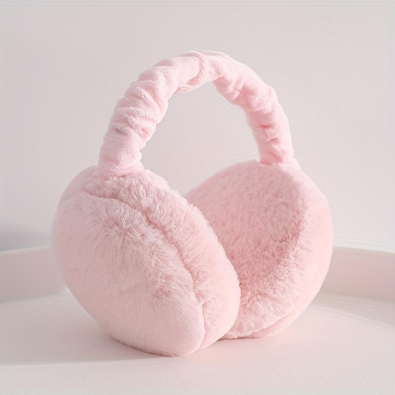 Winter Warm Solid Color Plush Earmuffs Soft Coldproof Foldable Earmuffs Cute Casual Comfortable Ear Warmer For For Women Men Winter Outdoor