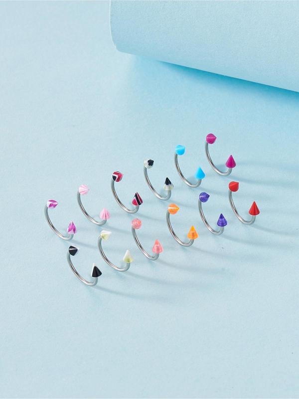 Random Color C-shaped Nose Ring, Geometric Design Nose Jewelry for Women & Girls, Fashion Jewelry for Party, Daily Clothing Decor, Trendy All-match & Exquisite Jewelry for Birthday Gift