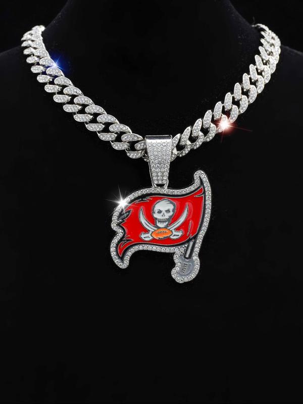 Punk Style Rhinestone Decor Skull Pendant Necklace, Hip Hop Colorblock Jewelry for Party, Daily Decor, Trendy All-match & Exquisite Jewelry for Birthday Gift