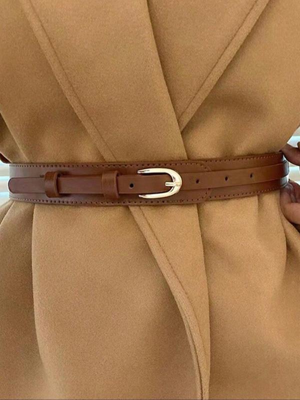 Women's Solid Color PU Buckle Belt, Fashionable Casual Waistband for Jeans, Pants, Trousers, Daily Clothing Decoration