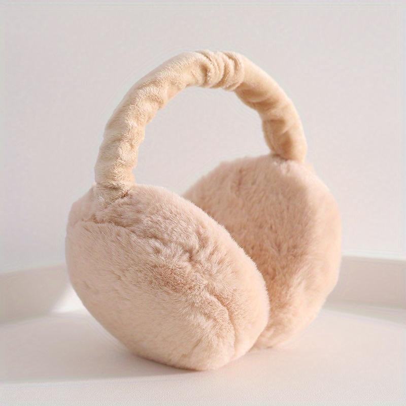 Winter Warm Solid Color Plush Earmuffs Soft Coldproof Foldable Earmuffs Cute Casual Comfortable Ear Warmer For For Women Men Winter Outdoor