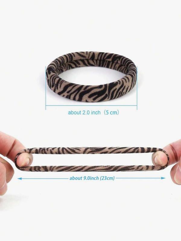 Leopard Pattern Hair Tie, Soft Elastic Hair Tie, Hair Accessories for Women & Girls, Suitable for Thick Hair, Ponytail Holder