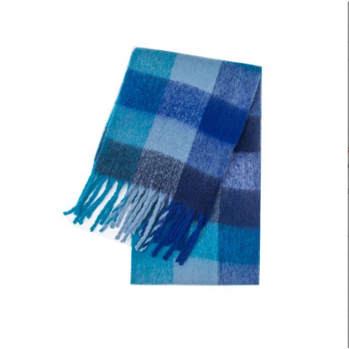 2024 Winter Thick Warm Scarf Women Cashmere Shawl and Wraps Pashmina Neckerchief Bufanda Female Rainbow Hairy Tessel Echarpe New