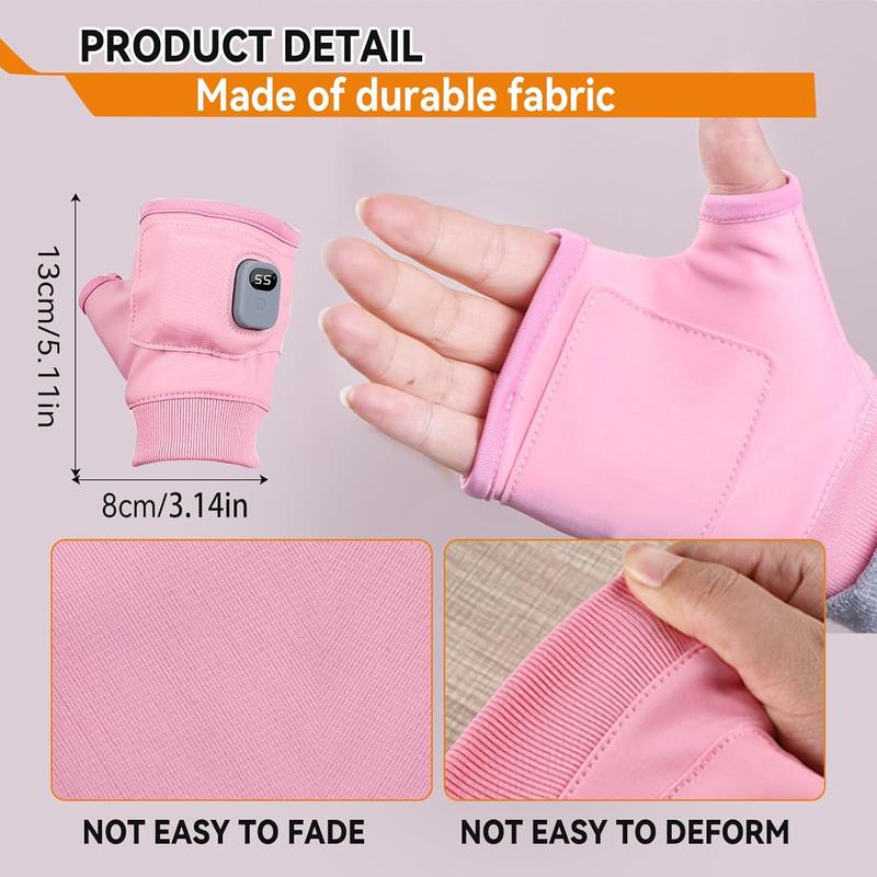 Portable Heating Gloves, 1 Pair Rechargeable Hand Warmer with Digital Display, Heated Gloves with 3 Temperature Modes for Home Use,  Clothes Accessories