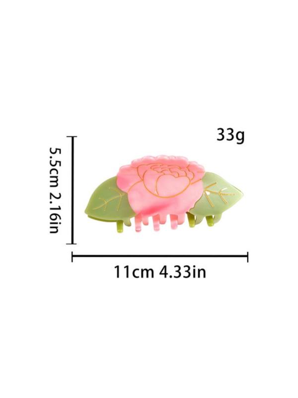 Flower & Leaf Design Hair Claw, Cute Hair Claw, Fashionable Hair Accessories for Women & Girls