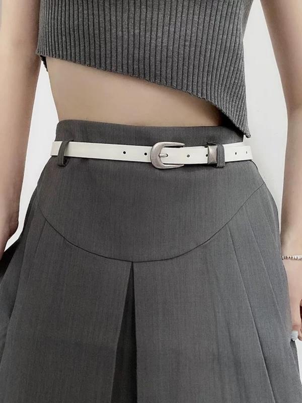 Women's Retro Fashion PU Buckle Belt, Casual Waistband for Jeans & Skirt, Trendy All-match & Exquisite Belt for Birthday Gift