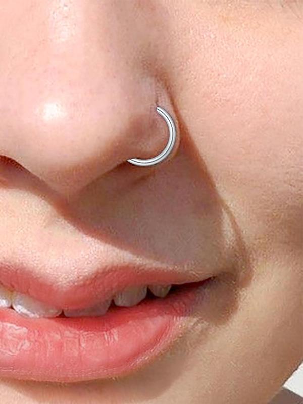 Simple Stainless Steel Nose Ring, Nose Studs for Women & Men, Fashion Body Piercing Jewelry for Party, Daily Decor, Trendy All-match & Exquisite Jewelry for Birthday Gift