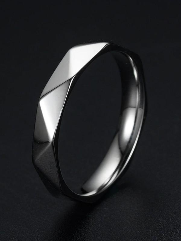 Punk Geometric Design Stainless Steel Ring, Simple and Fashionable Ring, Fashion Accessories for Both Men & Women