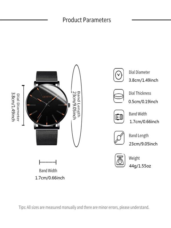 Men's Business Fashion Round Dial Analog Quartz Watch, Fashion Watch for Party, Daily Clothing Decor, Trendy All-match & Exquisite Watch for Birthday Gift