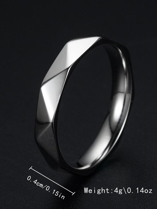 Punk Geometric Design Stainless Steel Ring, Simple and Fashionable Ring, Fashion Accessories for Both Men & Women