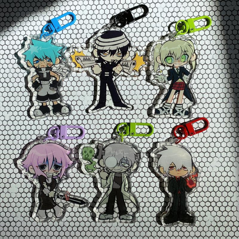 Edgy Soul Eater Acrylic Keychain Charms - Perfect for Itabags, Keys, and Accessorizing