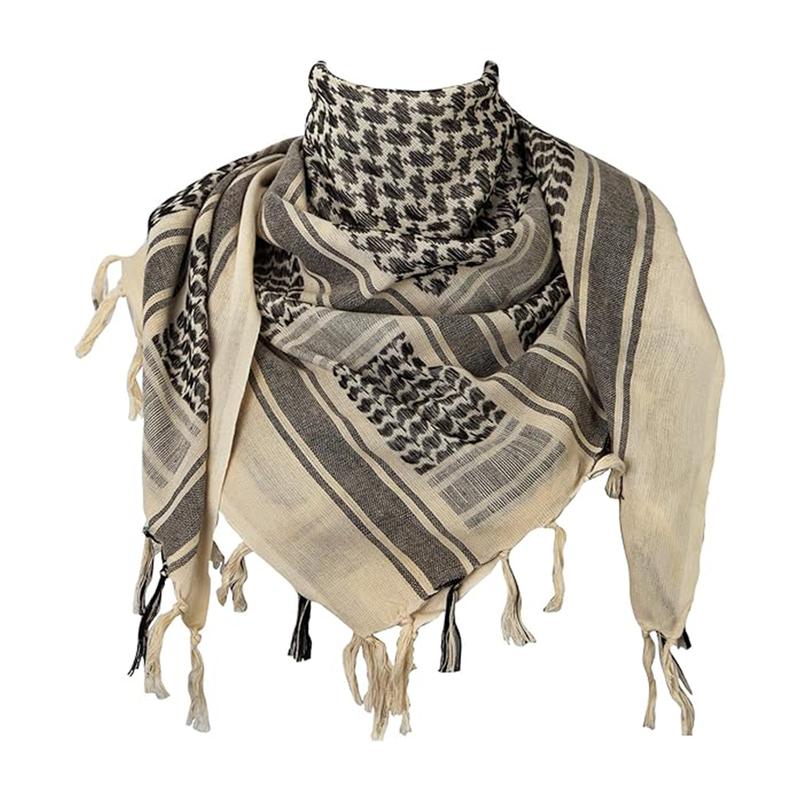 Military Shemagh Tactical Desert Scarf   100% Cotton Keffiyeh Scarf Wrap for Men And Women