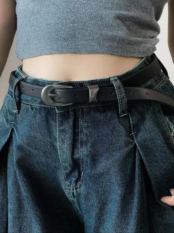 Women's Retro Fashion PU Buckle Belt, Casual Waistband for Jeans & Skirt, Trendy All-match & Exquisite Belt for Birthday Gift