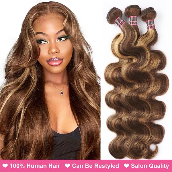 Uwigs 4 27 Highlight Body Wave Bundles Ombre Colored Human Hair Weave Bundles 1 3 4 Bundles Deal