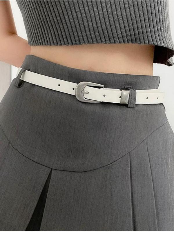 Women's Retro Fashion PU Buckle Belt, Casual Waistband for Jeans & Skirt, Trendy All-match & Exquisite Belt for Birthday Gift