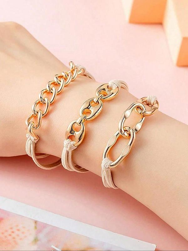 Women's Elegant Chain Design Hair Tie, Casual Trendy Hair Tie, Fashionable Hair Accessories for Daily Use